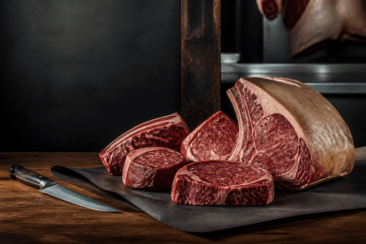 Premium beef cuts on a Utrecht Butcher counter